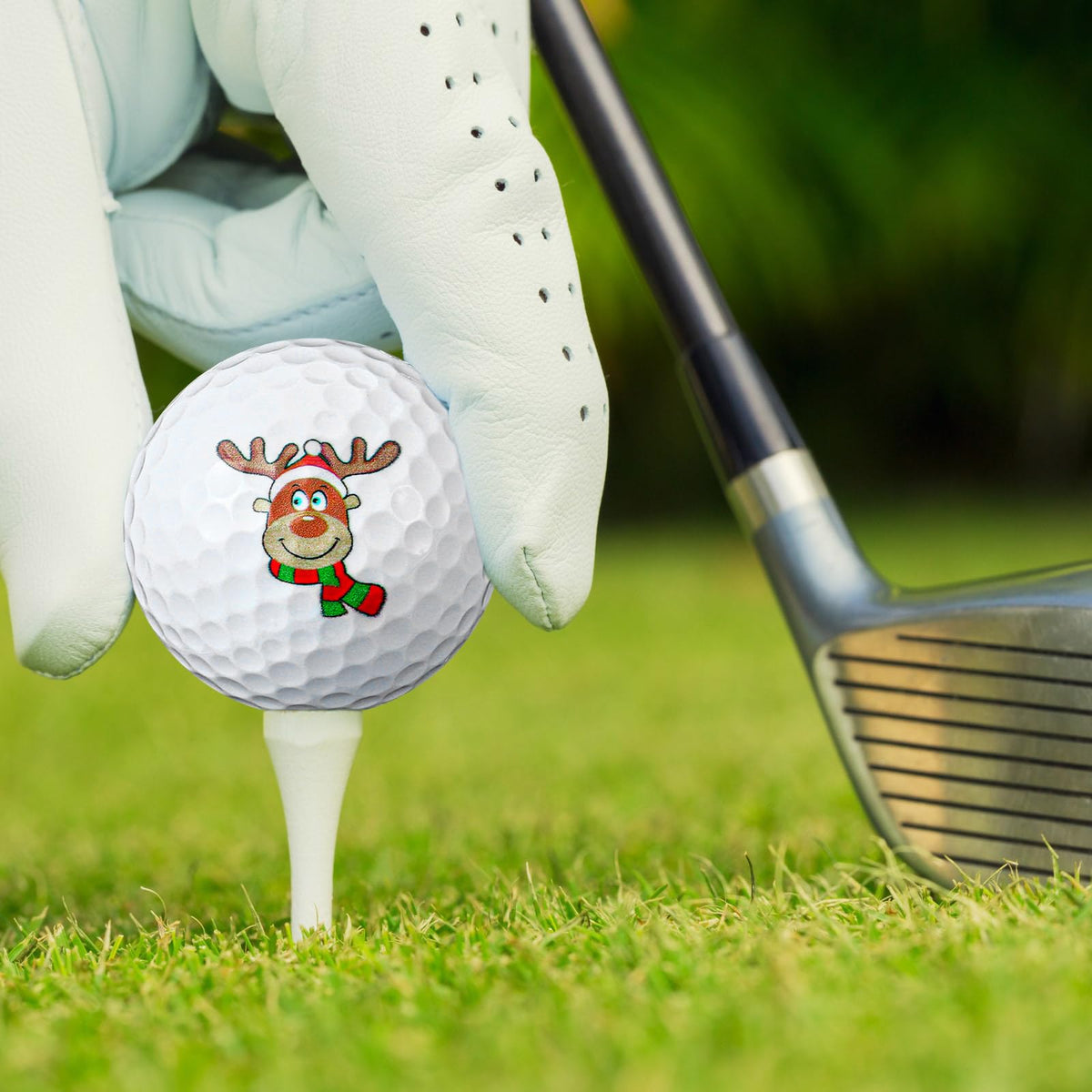 Outus Merry Christmas golf ball reindeer design enhances holiday play