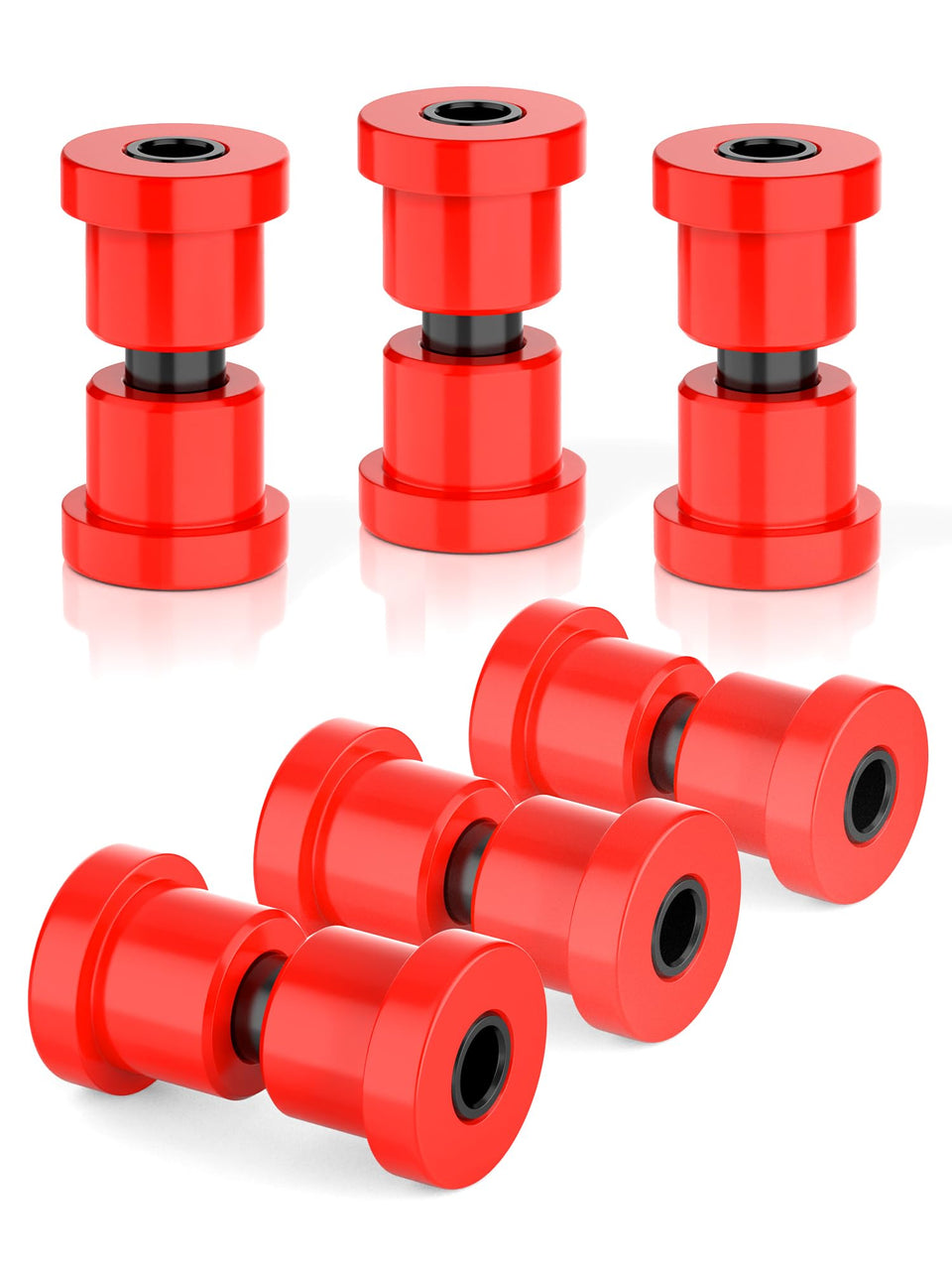 OVAS HOO golf cart leaf spring shackles close-up showing durable polyurethane for smoother suspension