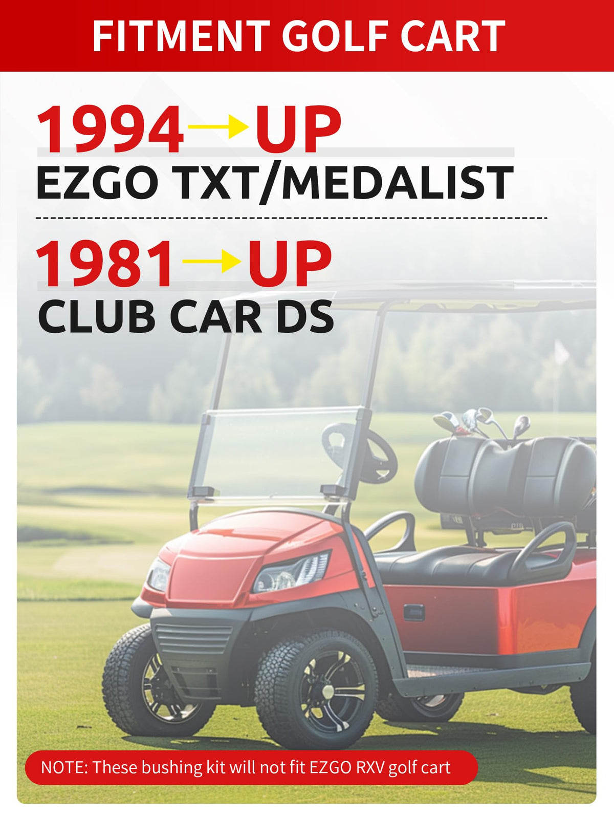 OVAS HOO golf cart suspension assembly with robust hardware