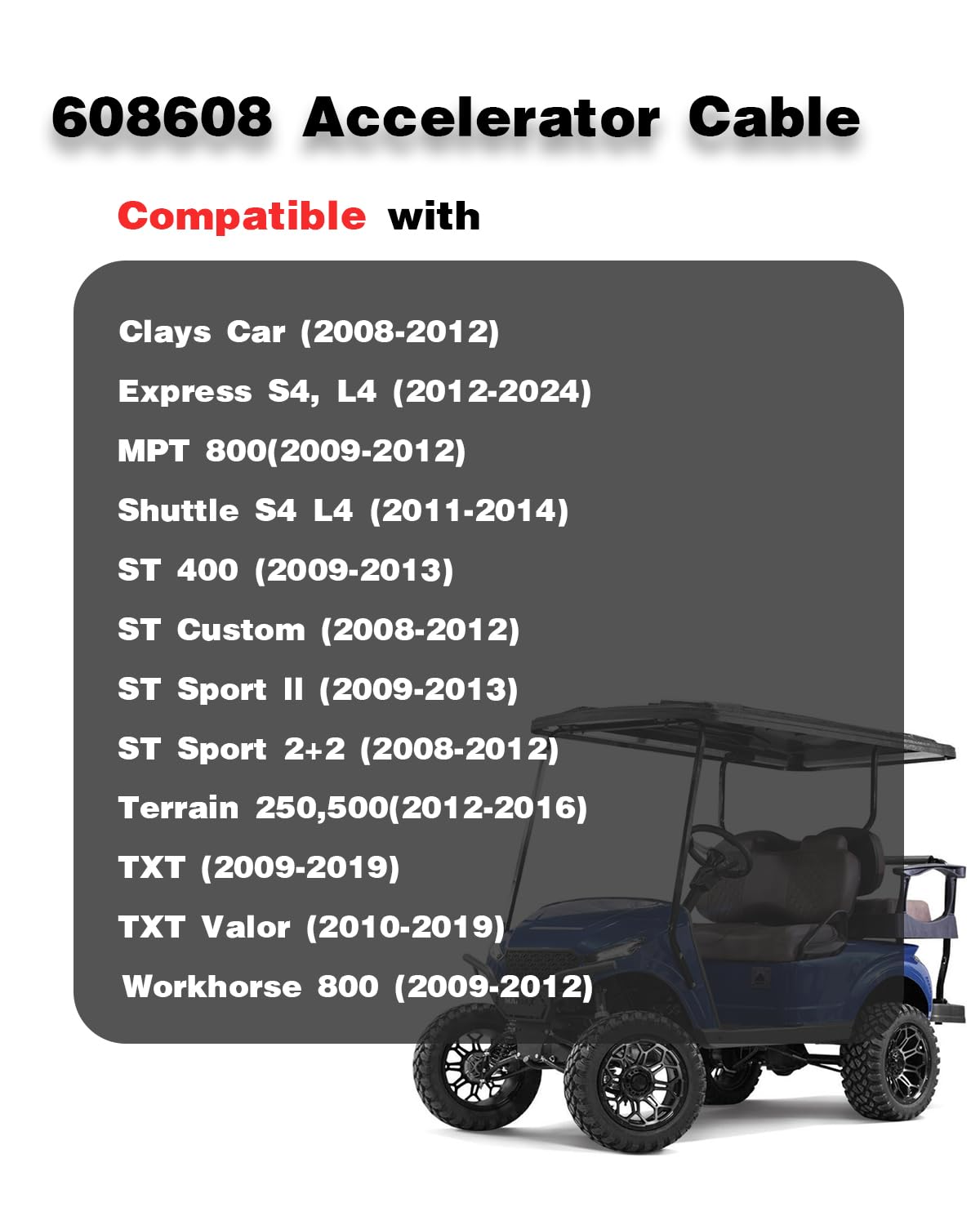 OWNDR replacement cable 608608 keeps EZ-GO cart running smoothly.