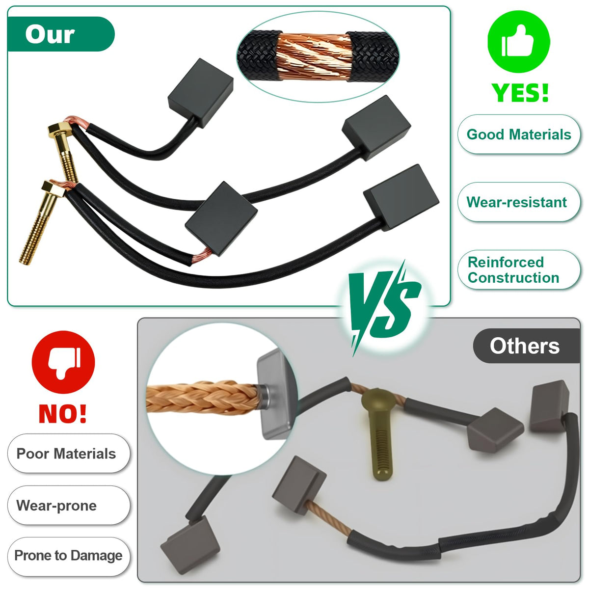 OXTOUF premium copper-graphite brush material supports reliable current transfer