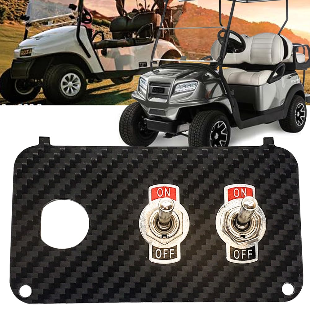 OZ-USA dual aux toggle switches provide on/off control for cart lights.