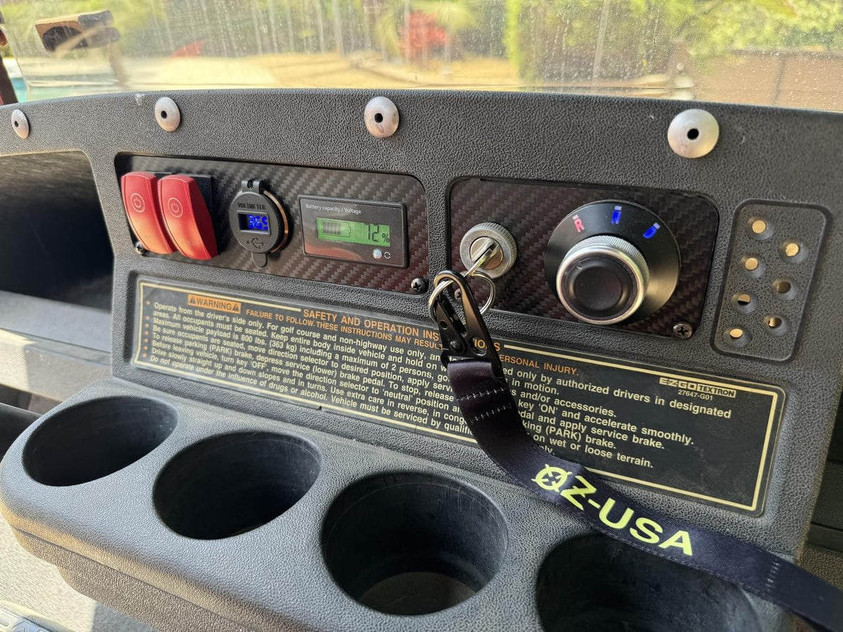 OZ-USA EZGO Medalist TXT installation-ready plate with OEM plug compatibility.