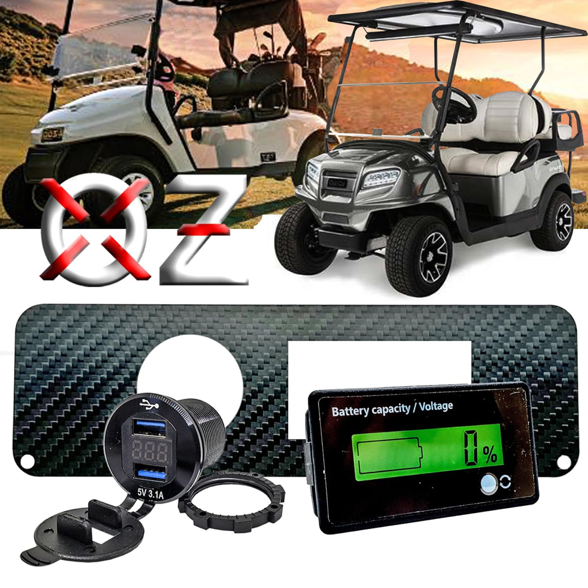 OZ-USA EZGO TXT PDS compatible dash panel offers an install-ready upgrade