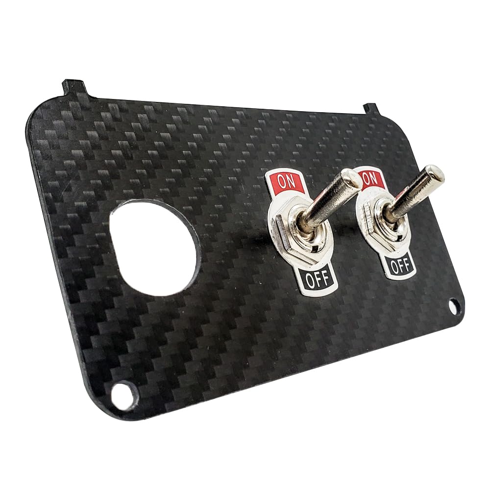 Top view of OZ-USA key switch plate with two 15A toggles.