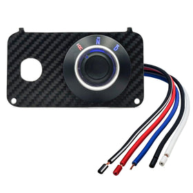 OZ-USA rotary drive selector switch; clean geometric control with blue LED backlight.