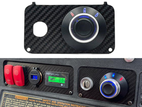 OZ-USA rotary gear selector with LED backlight demonstrates modern gear indication.