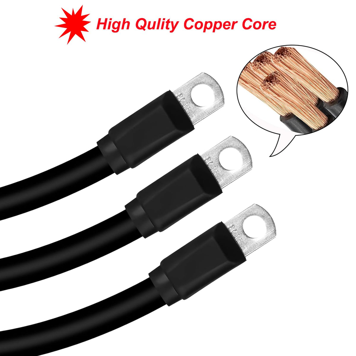 pakmee golf cart battery cables 13 inch black cable for tight routing