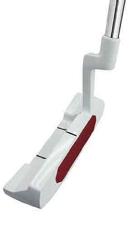 Palm Springs E2i White Tour 1 left handed putter angle view highlights balance