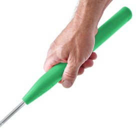 Close-up of PalmBird green grip illustrating larger palm contact.