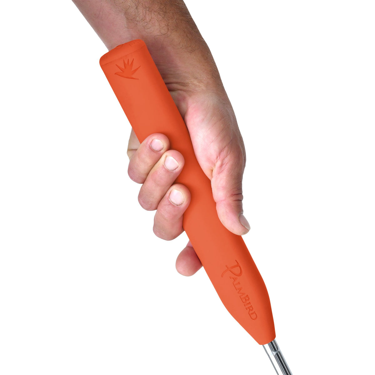 PalmBird Oversize Orange Putter Grip emphasizes wrist stability on greens