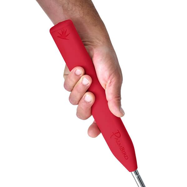 PalmBird Putter Grip Standard Red side view emphasizes ergonomic contour for steadier strokes