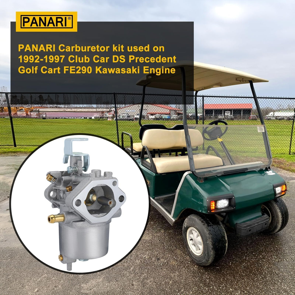 Panari FE290 carburetor with 491922 fuel pump; ready for quick installation.