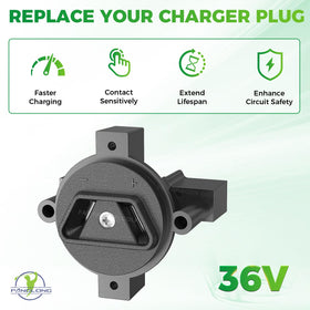 Panglong 36V crow-foot plug assembly for fast, dependable charging in daily cart use.