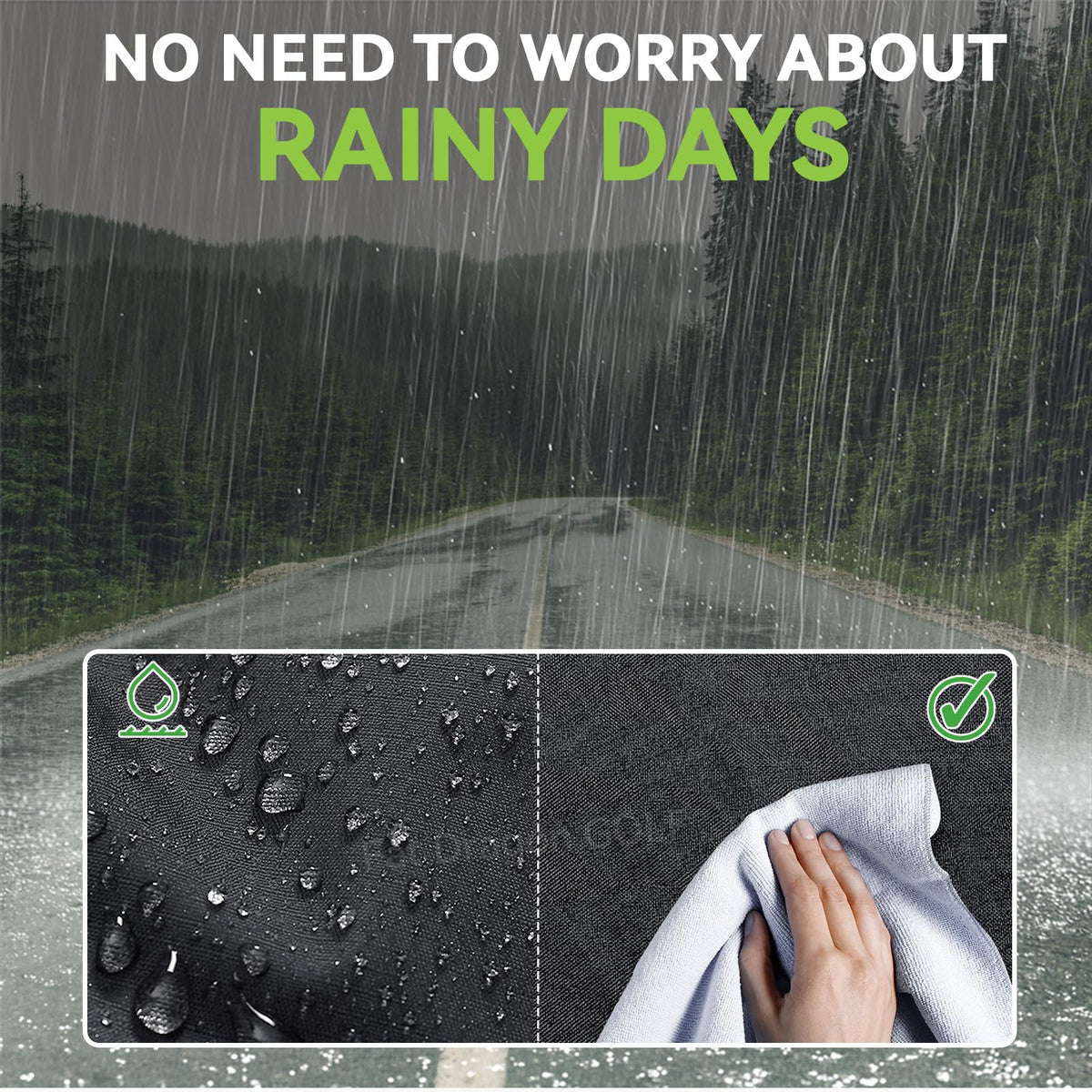 Panglong 620D windproof strap detail secures the cover