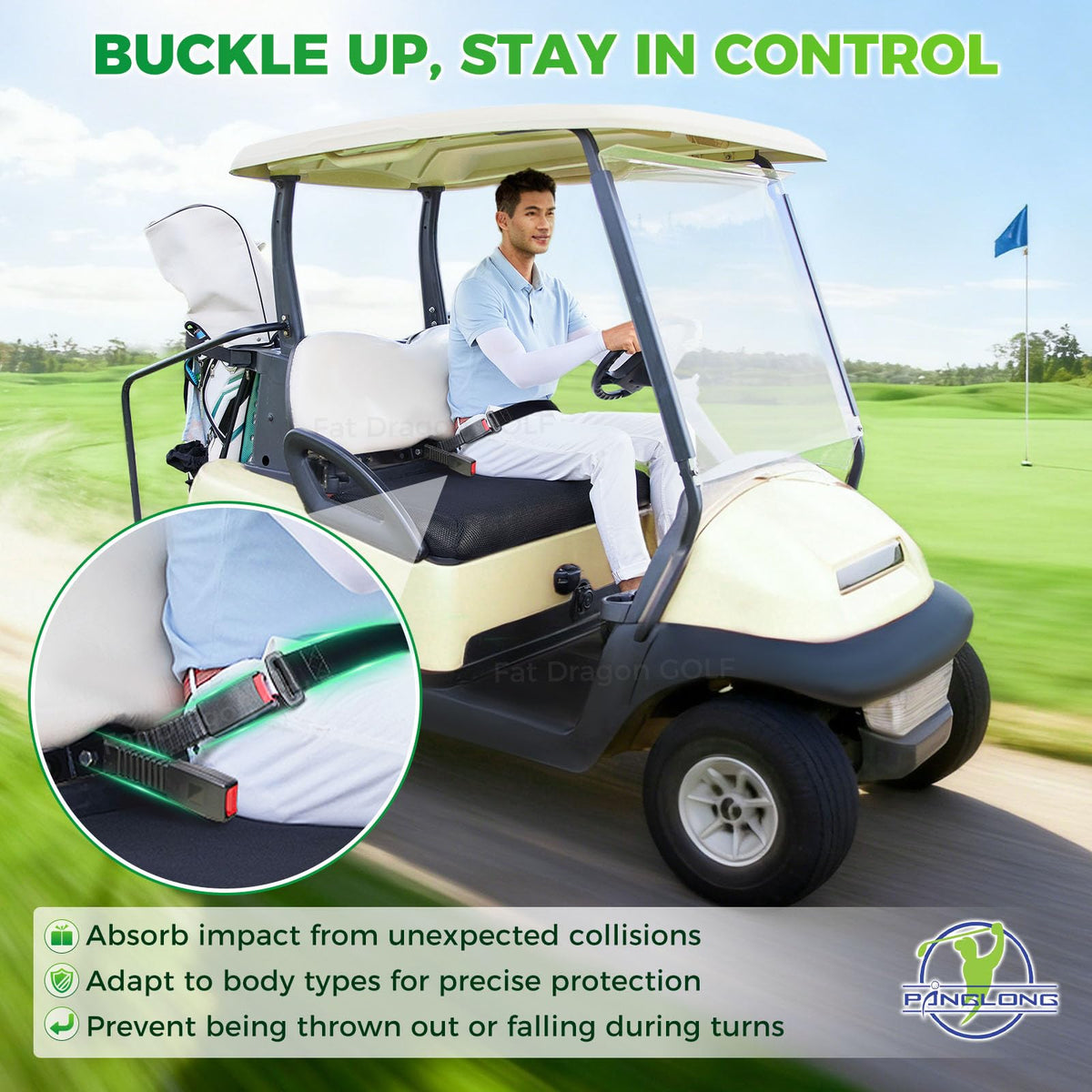 Panglong 78-inch length belts fit adults and kids for safer rides