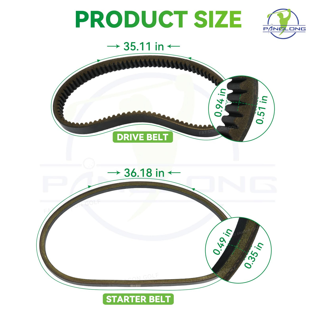 Panglong aramid fiber belt construction boosts strength and longer life.