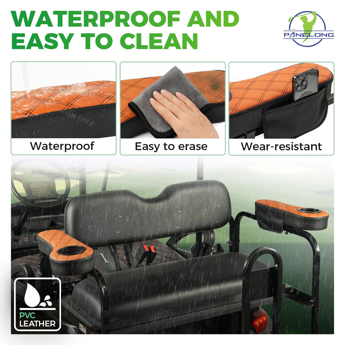 Panglong armrest with removable cup holder for easy cleaning.