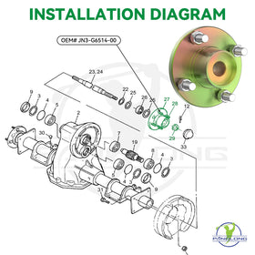 Panglong rear axle hub with bearings compatibility supports smooth operation.