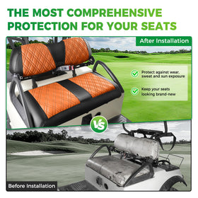 Panglong black PVC leather front seat cover illustrating waterproof protection.