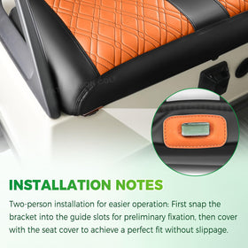 Panglong brown and black Diamond Cross color option on seat cover.