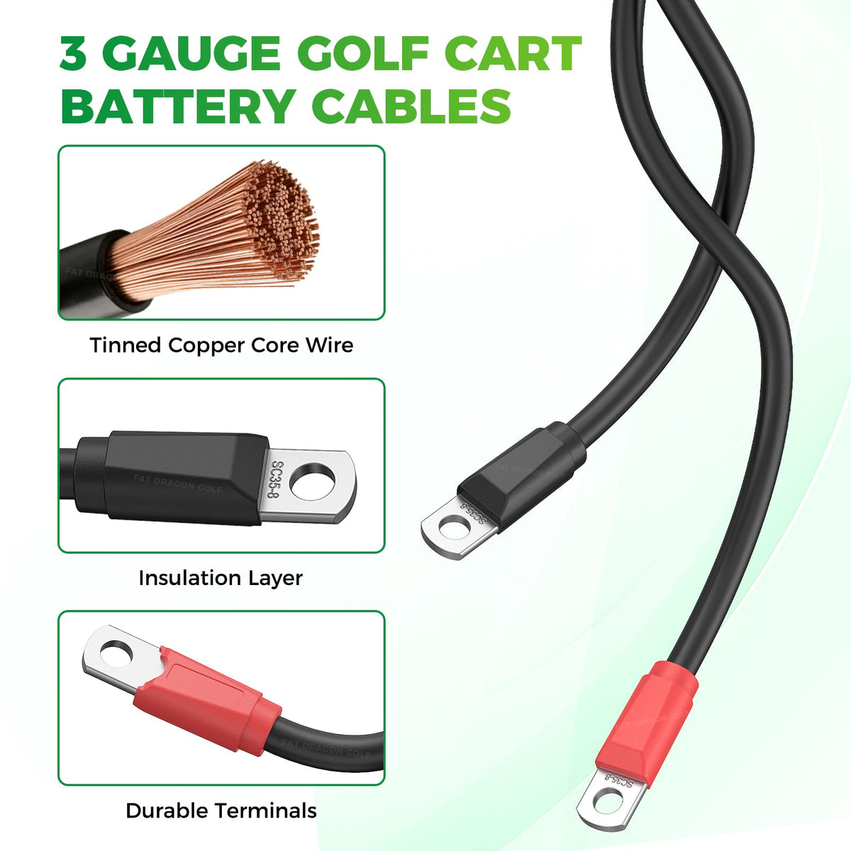 Panglong Club Car cables, 14.57-inch length, enabling smooth uphill performance.