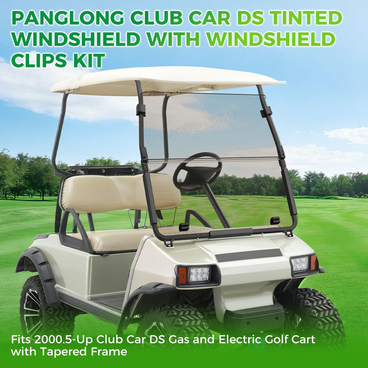 Panglong Club Car DS compatibility for 2000.05+ models with a secure curved frame fit.