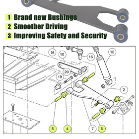 Panglong front suspension parts for 1992-up Club Car DS deliver smoother rides.