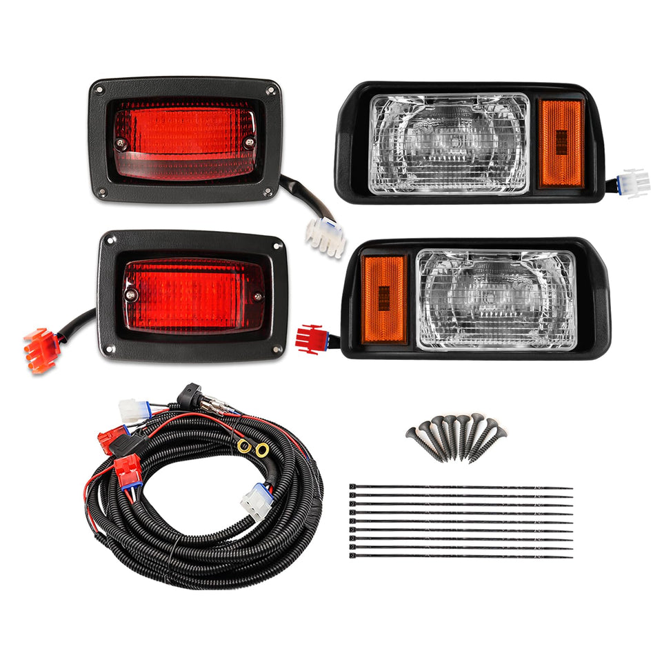 Panglong Club Car DS light kit front view headlights for improved nighttime visibility.