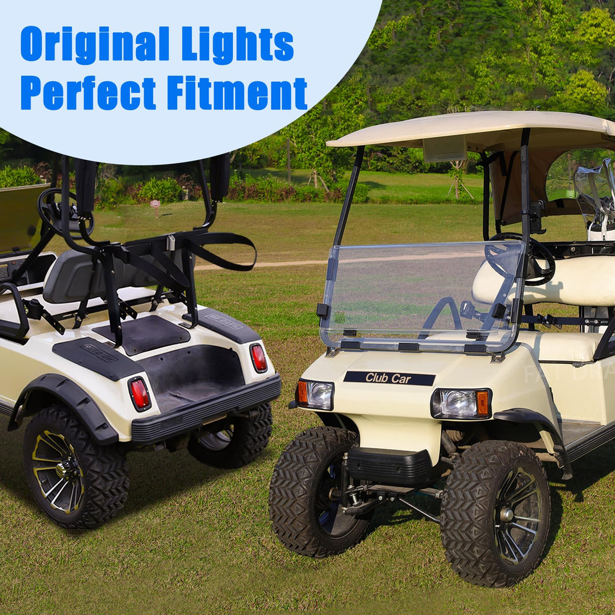 Panglong Club Car DS light kit rear view taillights for clear signaling.