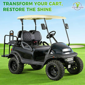 Panglong Club Car Precedent fit shows brackets and guide-slot installation.