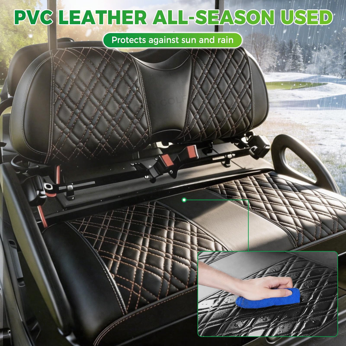 Panglong Club Car Precedent front seat covers easy to wipe clean