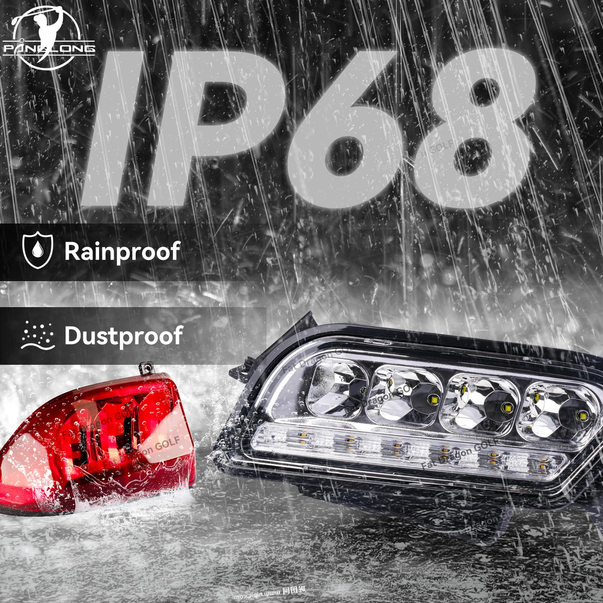 Panglong Club Car Tempo left tail light enhances rear visibility