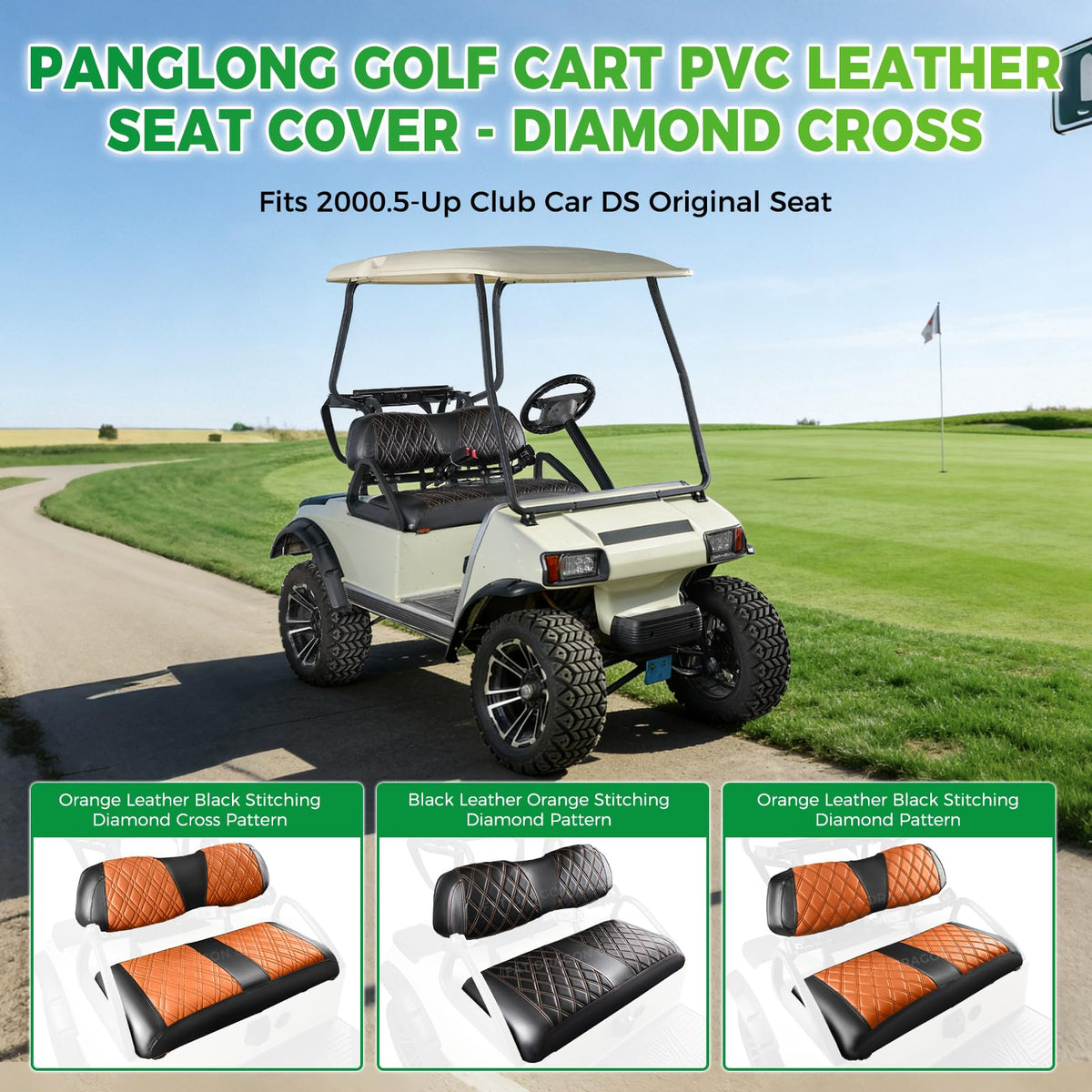 Panglong color options include black, brown, diamond, for Club Car DS.