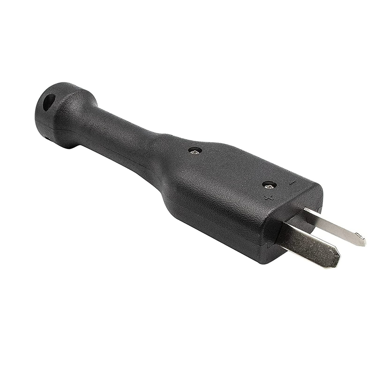 Panglong crow-foot 2-prong charger plug front view for reliable Yamaha EZGO Club Car compatibility.