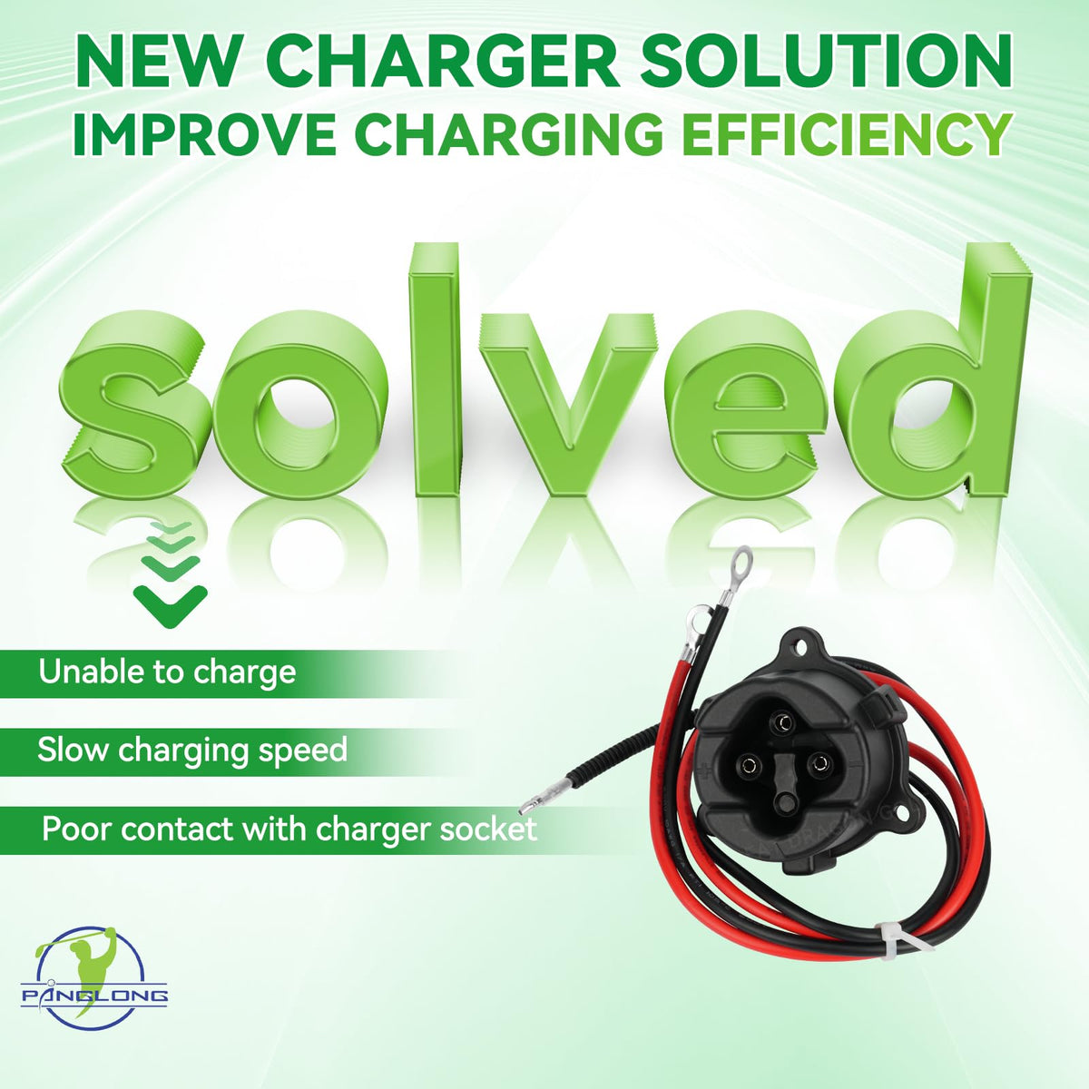 Panglong DC charger receptacle shell with insulation protection.