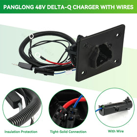 Panglong Delta-Q charger port with DC cord ensures quick connection for EZGO RXV.