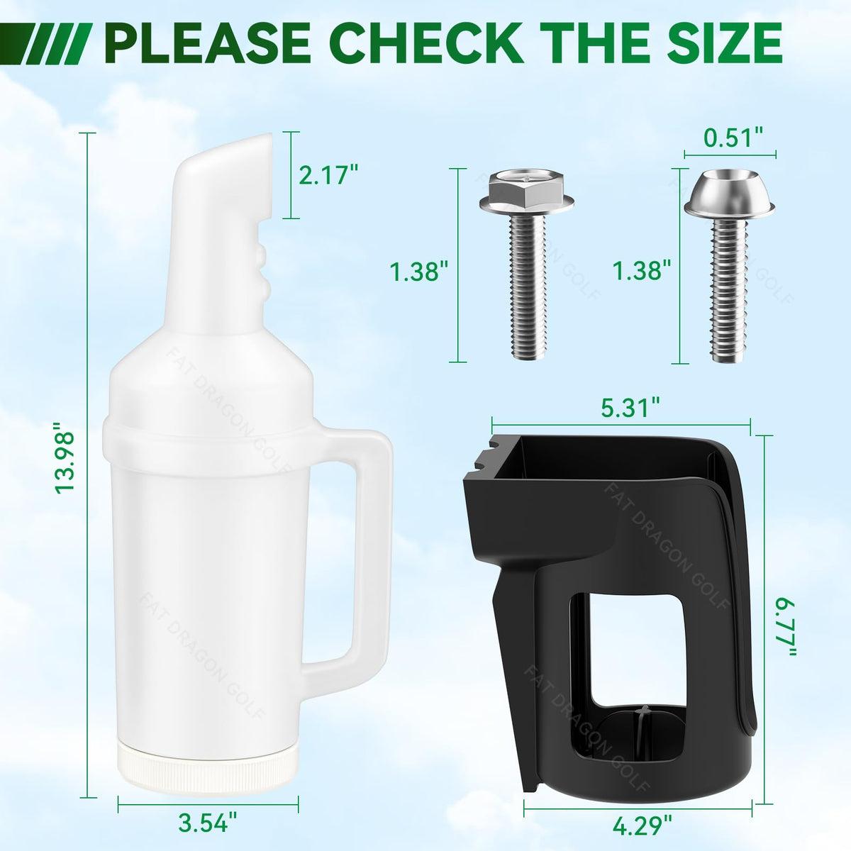 Panglong bottle with grip for comfortable pouring and handling on greens