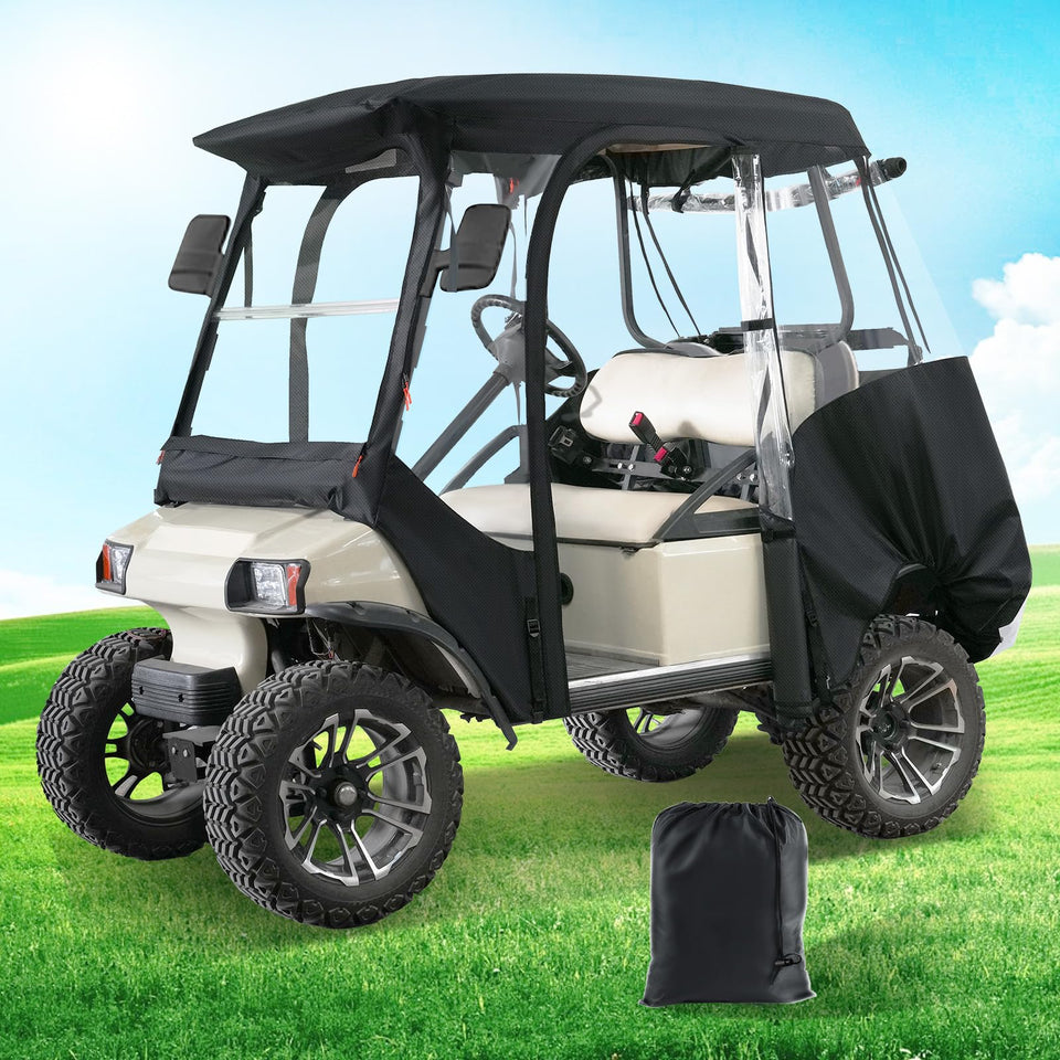 Panglong DS enclosure with four-passenger roof for weather protection.