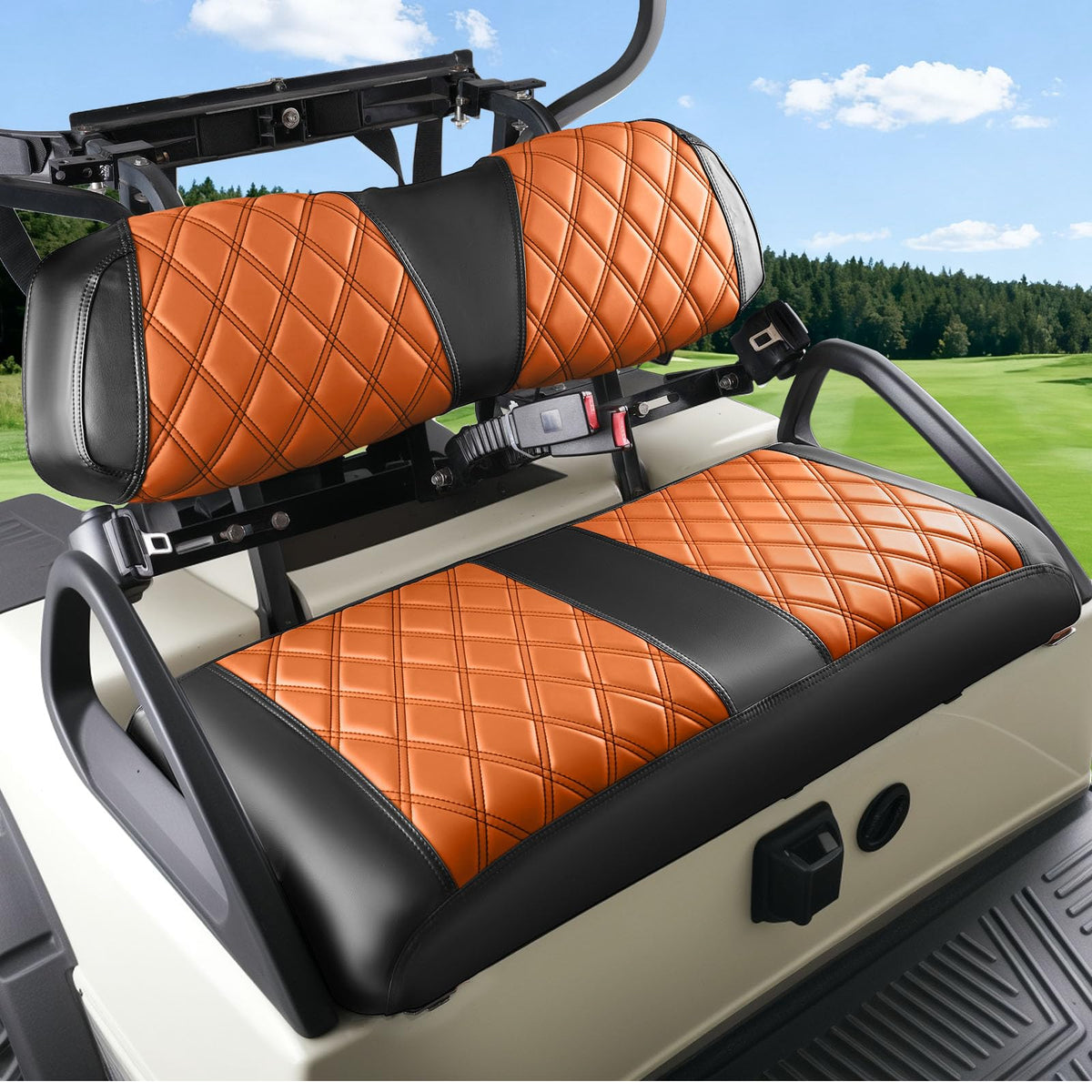 Panglong DS front seat covers on a Club Car DS showing precise fit