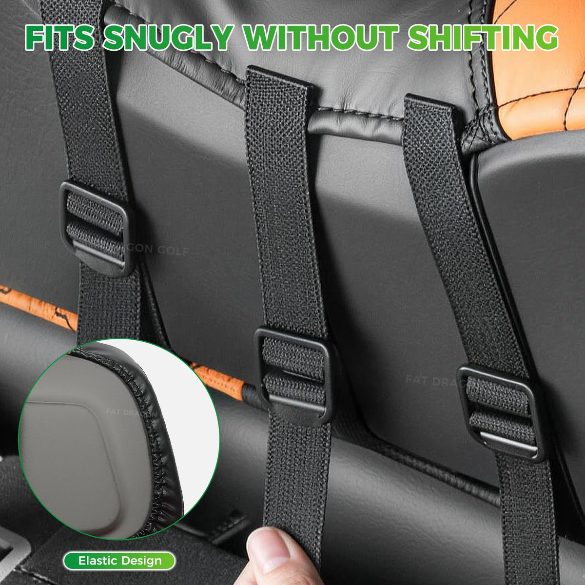 Panglong easy-clean leather finish on seat cover for quick maintenance.