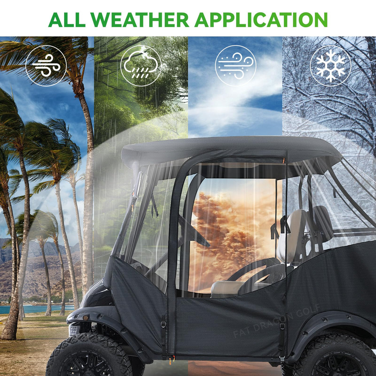 Panglong enclosure durable 600D fabric with six hooks for secure rain cover.