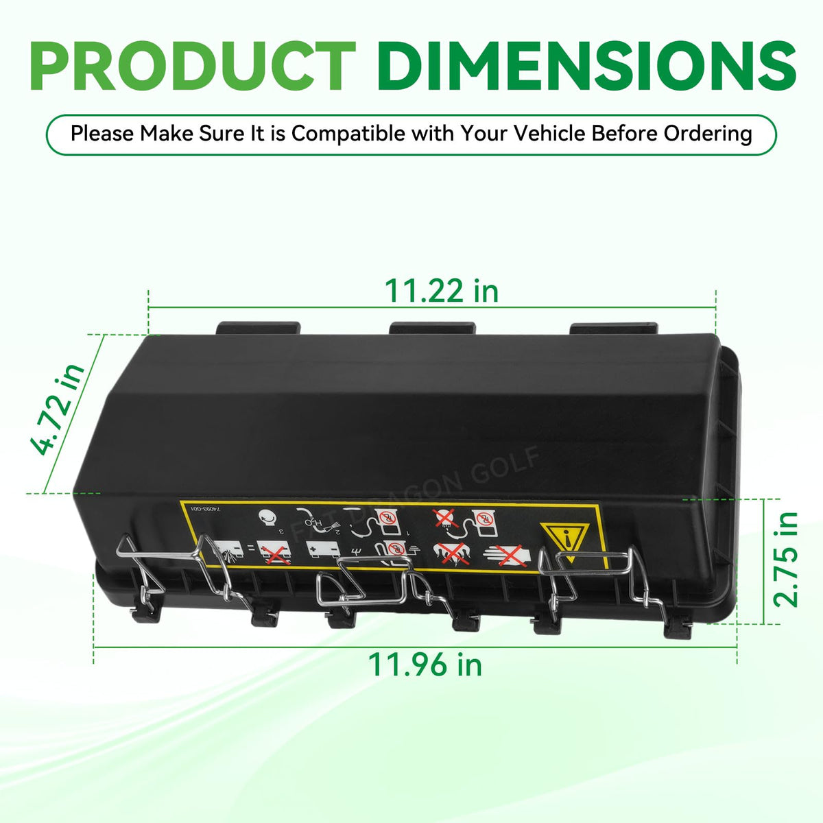 Panglong EZGO air box filter cover model-fitment guide shows compatible EZGO models