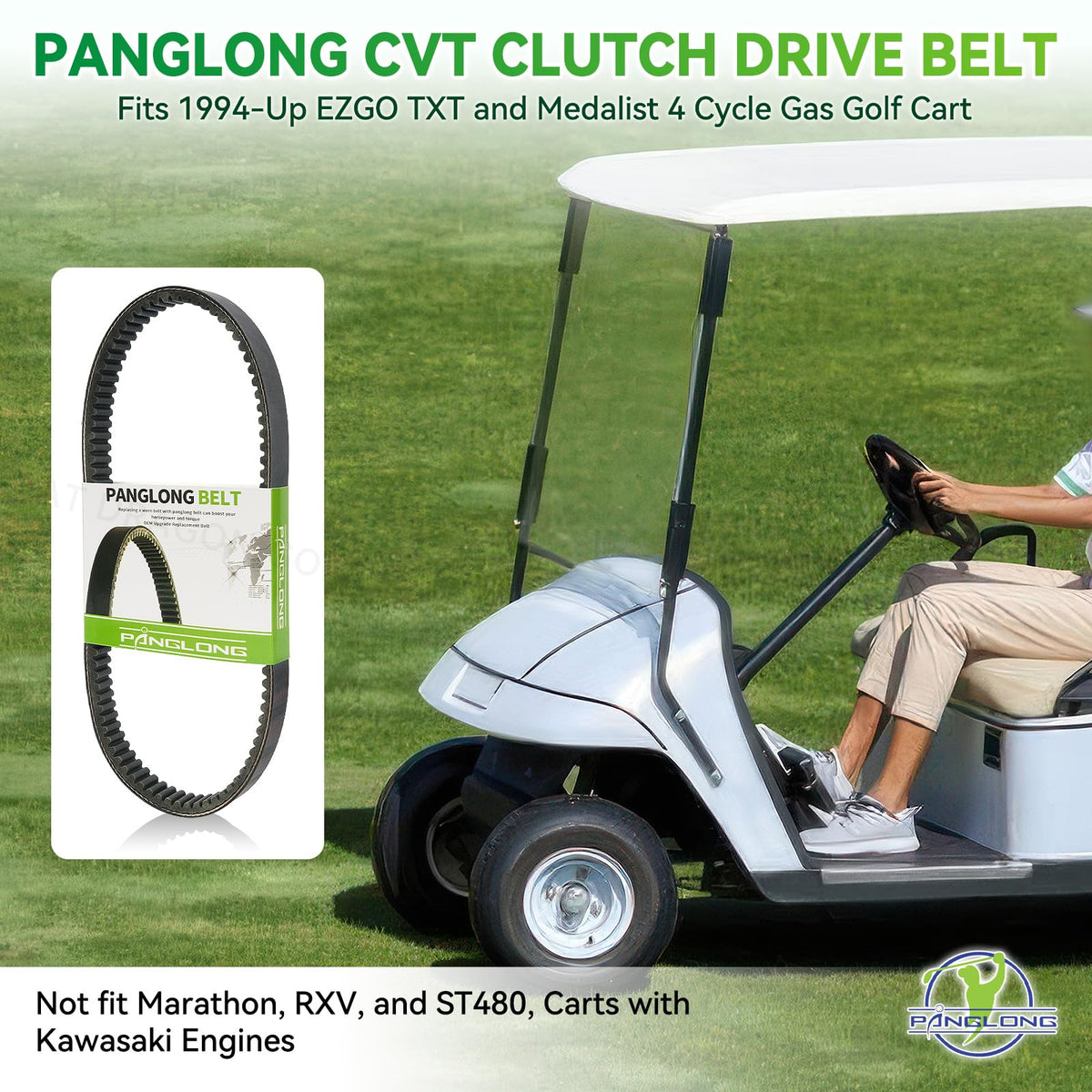 Panglong EZGO belt on golf cart for reliable performance.