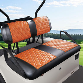 Panglong EZGO front seat covers in brown diamond cross for durable protection