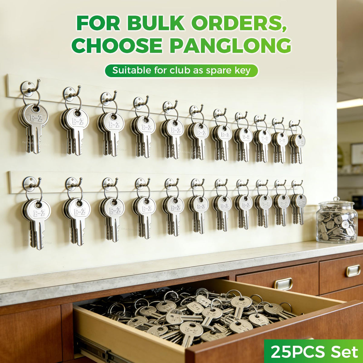 Panglong EZGO keys spread across surface for quick access at home or office