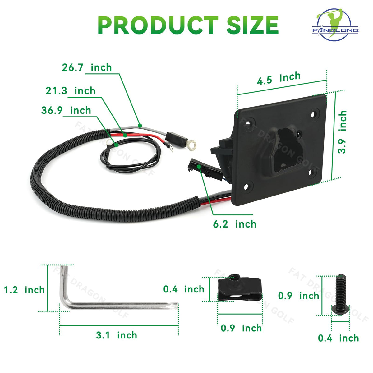 Panglong EZGO RXV 48V DC cord included for plug-and-play setup.