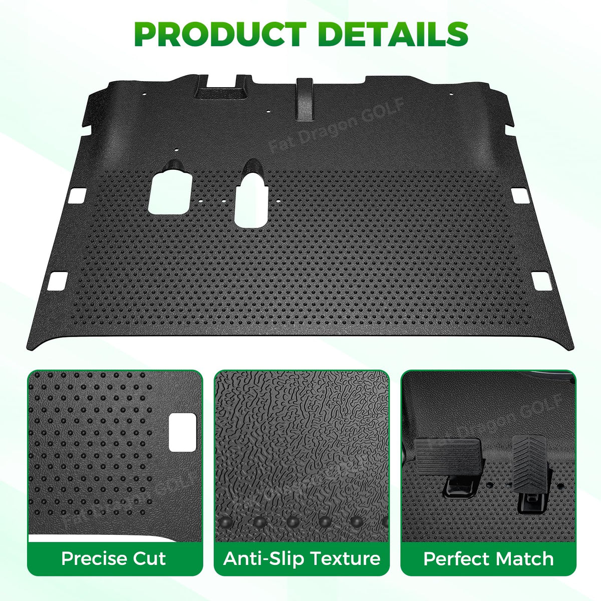 Panglong EZGO RXV floor mat pre-cut for pedal access.