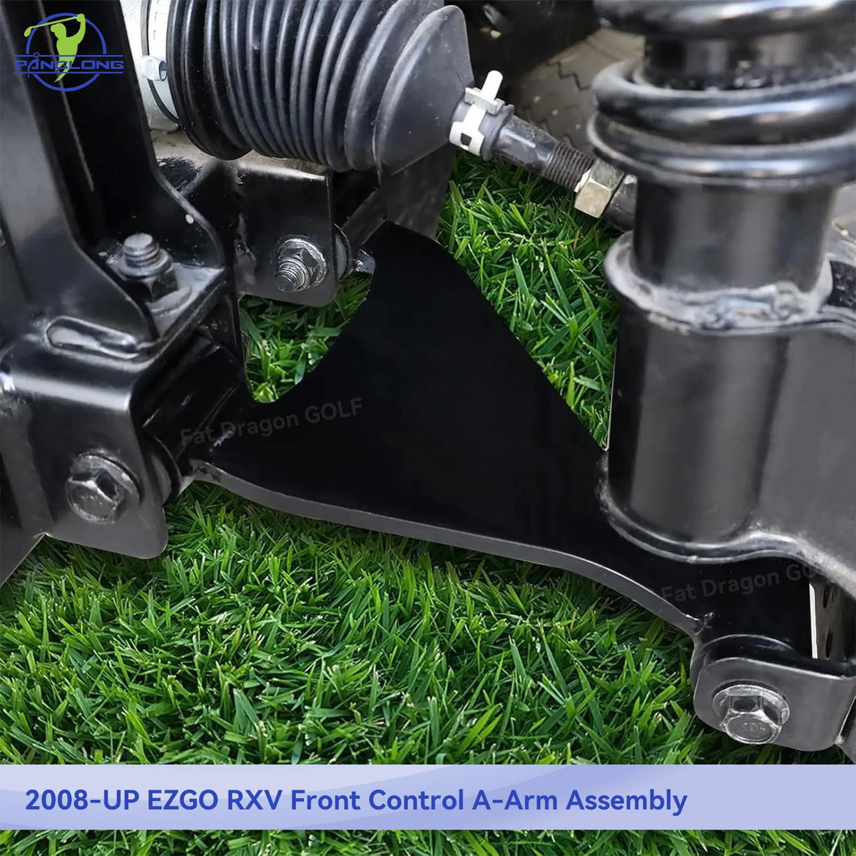 Panglong EZGO RXV front arm assembly, close-up, durable components for long-lasting performance