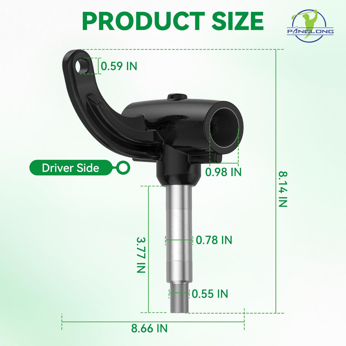 Panglong EZGO RXV front axle spindle left design for reliability